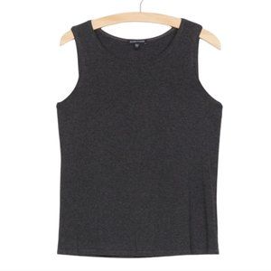Eileen Fisher System Lightweight Jersey Viscose Tank Melange Charcoal